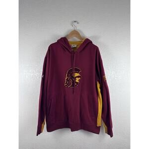 Vintage USC Trojans Hoodie Majestic Mens Large Burgundy